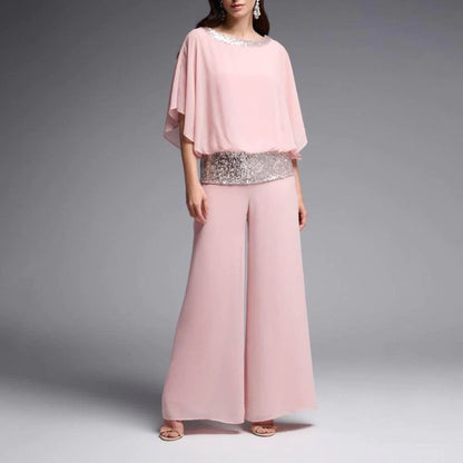 Pink Round Neck Two Piece Set | Labinth London