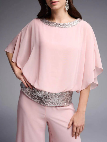 Pink Round Neck Two Piece Set | Labinth London