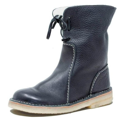 Bottes d'hiver en cuir et fourrure - Greta Atelier™