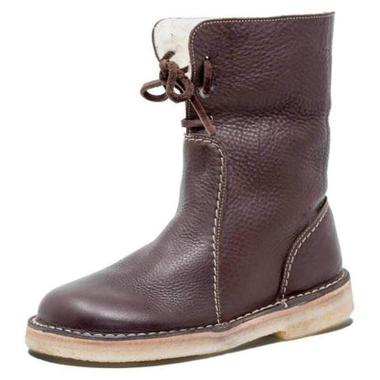 Bottes d'hiver en cuir et fourrure - Greta Atelier™