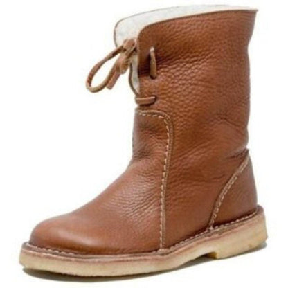 Bottes d'hiver en cuir et fourrure - Greta Atelier™