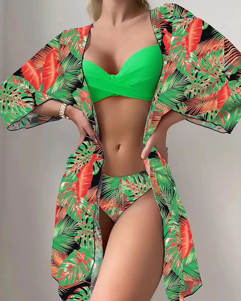 Bikini 3 pièces à fleurs | Greta Atelier™