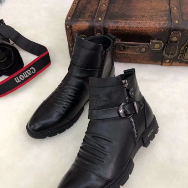 Bottes En Cuir Italien D'Hiver - Greta Atelier™